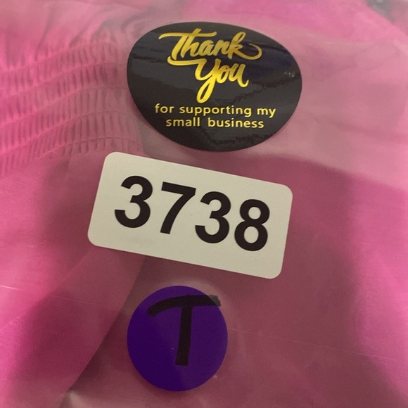 1. State 'NEW" Pink Coquette Romantic Smocked Satin Cold Shoulder Blouse Size XS - Picture 15 of 15